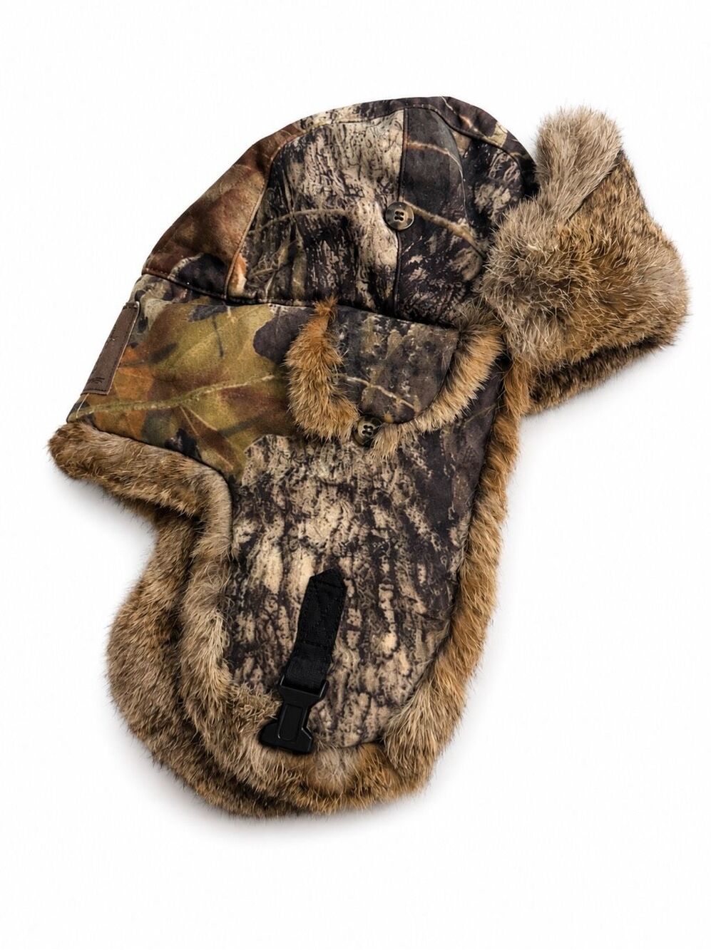 Mad Bomber Camo Faux Fur Trapper Aviator Hunting Hat Ear Flaps Size XL
